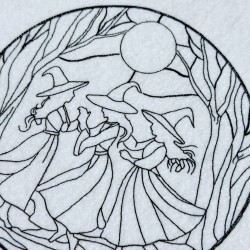 Dancing Witches Line Art