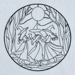 Dancing Witches Line Art