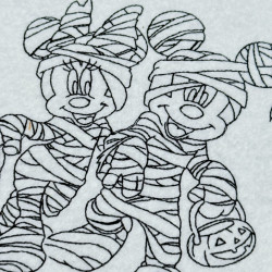 Halloween Mummy Mouse Line Art