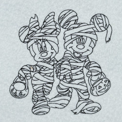 Halloween Mummy Mouse Line Art