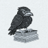 Angry Raven With Books 