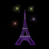 Eiffel Tower With Fireworks