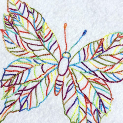 Fall Leaf Butterfly Line Art