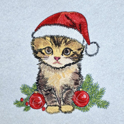 Christmas Fluffy Kitten