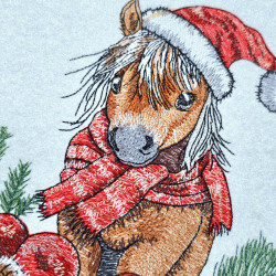 Christmas Pony With Santa Hat