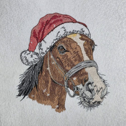 Horse Head With Santa Hat