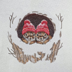 Winter Peeking Squirrels
