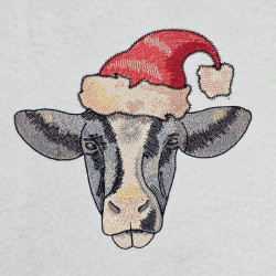 Cow Face With Santa Hat
