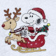 Nosey Dog On Sleigh With Reindeer