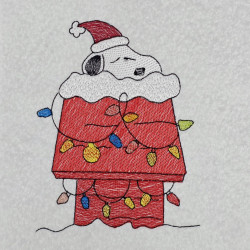 Sleeping Nosey Dog On Decorated House