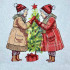 Grandmothers Decorating Christmas Tree