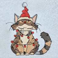 Cat Tangled In Christmas Lights
