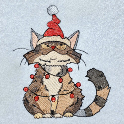 Cat Tangled In Christmas Lights