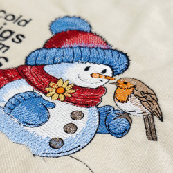 Cold Twigs Warm Hearts Snowman And Robin