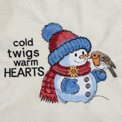 Cold Twigs Warm Hearts Snowman And Robin