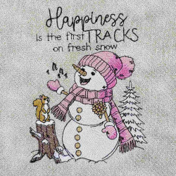 Happy Snowman With Squirrel