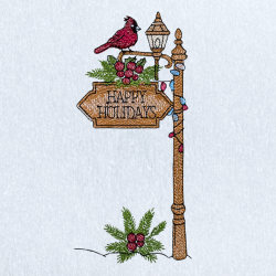 Happy Holiday Greeting Sign With Cardinal