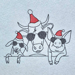 Christmas Animals Line Art