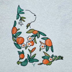 Orange Floral Cat