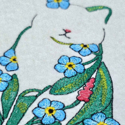Blue Blossom Floral Cat