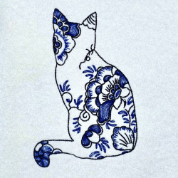 Midnight Floral Cat