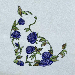 Lavender Rose Floral Cat