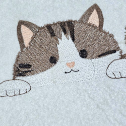 Peeking Cat Face With Tail