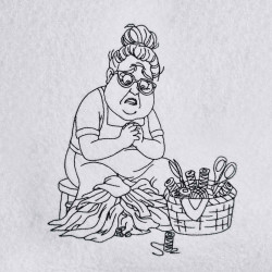 Worried Ruby Line Art