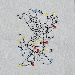 Mouse With Christmas Lights Line Art