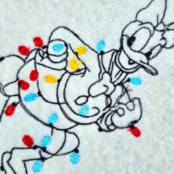 Christmas Lights Female Duck Line Art