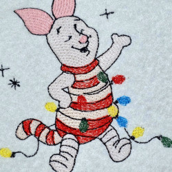 Piglet With Christmas Lights