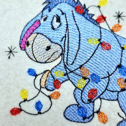 Eeyore Tangled In Christmas Lights