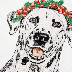 Dalmatian With Christmas Wreath