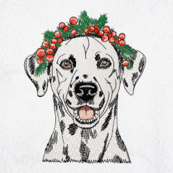 Dalmatian With Christmas Wreath