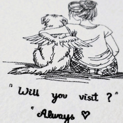 Always Visit Angel Dog Line Art
