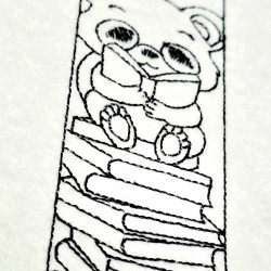 Bear Reading Book Line Art