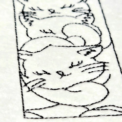 Sleepy Stacked Cats Line Art