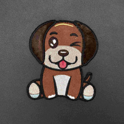 Winking Dog Applique FSA