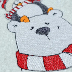 Cozy Winter Bear With Penguin Friend