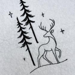 Deer In The Wood Lineart