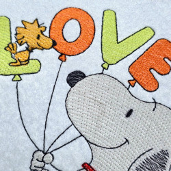 Nosey Dog Holding Love Balloons  