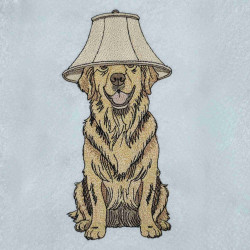 Golden Retriever Lamp On Head 