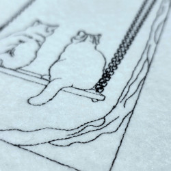 Cats On A Swing Line Art