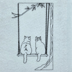 Cats On A Swing Line Art