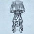 Chihuahua Lamp On Head Line Art