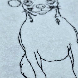 Chihuahua With Santa Hat Line Art