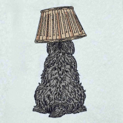 Back View Dark Fluffy Schnauzer Dog