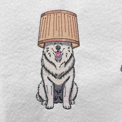 Samoyed Lamp On Head Dog