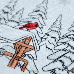 Winter Farm Barn Scene