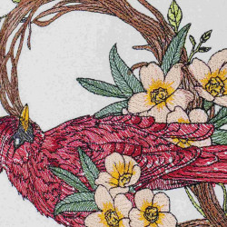 Cardinal In Heart Wreath